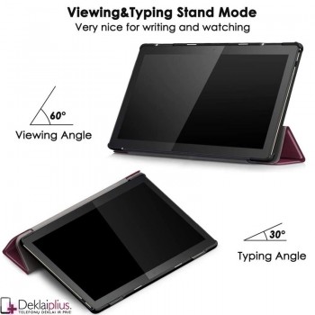 Dirbtinės odos atverčiamas dėklas planšetei - bordo spalvos (Lenovo Tab M10 10.1 (X605/X505)